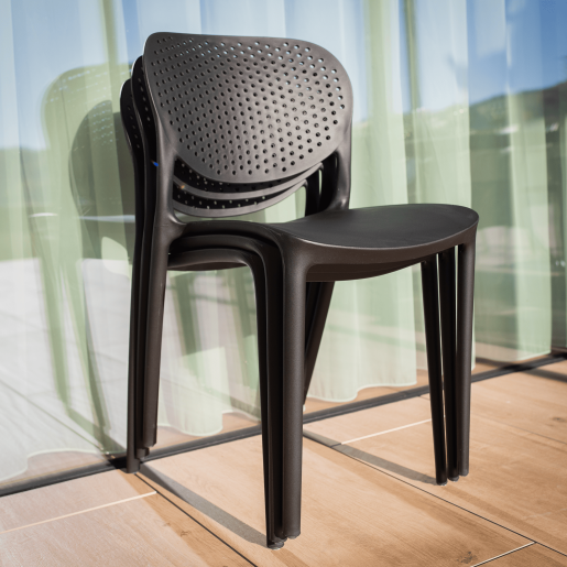 Scaun plastic negru Fedra 46x53x81.5 cm 