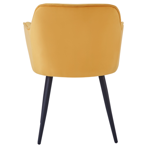 Fotoliu de design catifea galbena metal negru Fedris 61.5x59,5x80 cm