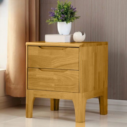 Noptiera lemn masiv natur Ferb 40x40x48,5 cm 