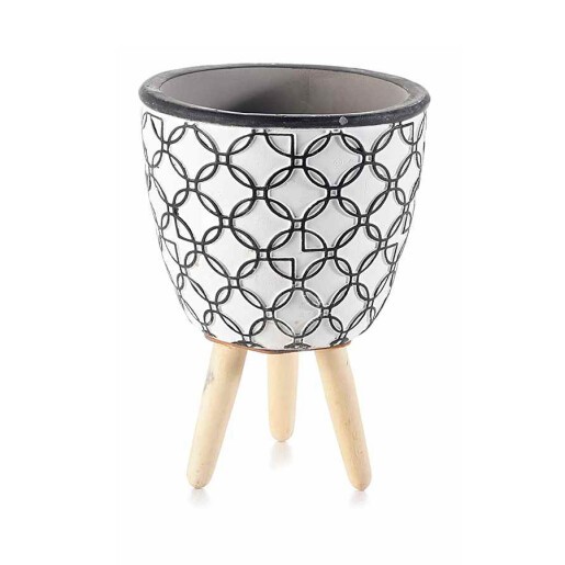 Ghiveci flori lemn ceramica 10.5x14.5 cm