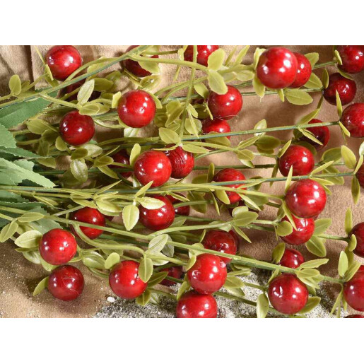 Crenguta Smochin artificial rosu verde 42 cm