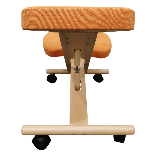Scaun birou ergonomic tapiterie portocalie picioare fag Flonet 46x65x72 cm