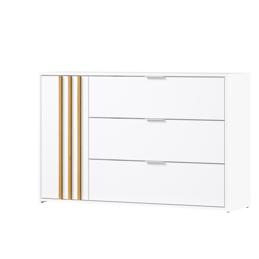Comoda DTD alb stejar artisan Florens 125x35x79,5 cm