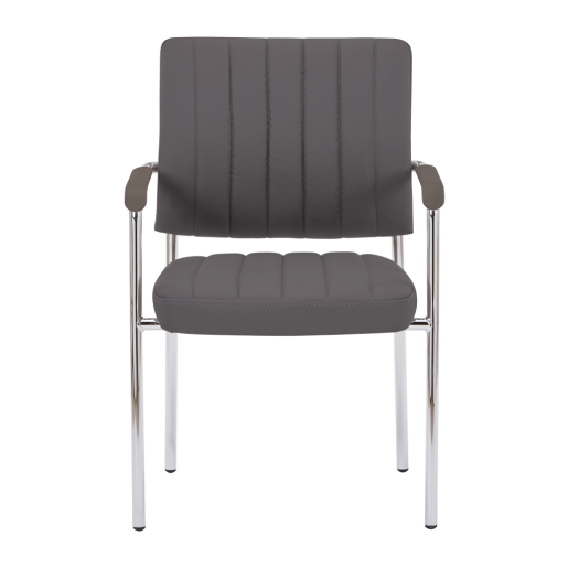 Scaun birou gri-brun taupe piele ecologica crom Florin 63x56x83 cm 