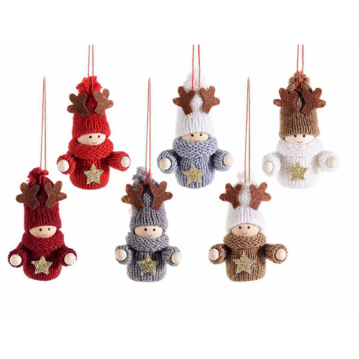 Set 6 ornamente brad Copilasi 4x7 cm