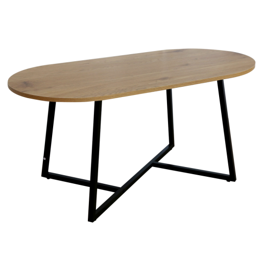 Masuta MDF stejar metal negru Fremont 100x50x47 cm