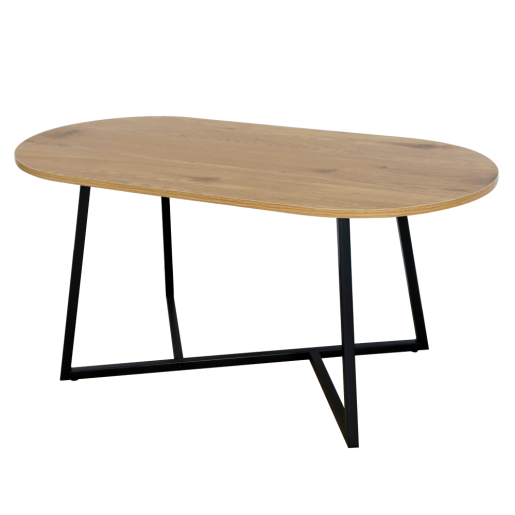 Masuta MDF stejar metal negru Fremont 100x50x47 cm