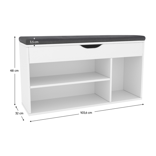 Pantofar DTD alb Fuddy 103.6x32x48 cm 