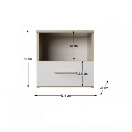 Set mobilier dormitor mdf natur stejar sonoma alb, pat 180x200 cm, Gabriela 201.6x62x200 cm