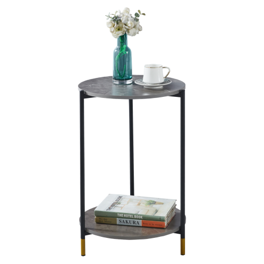 Masuta MDF metal gri negru Gajar 42x42x61 cm