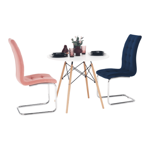 Masa dining mdf alb lemn natur Gamin 90x74cm