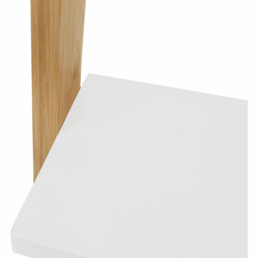 Raft 4 polite din mdf alb si bambus natur Gapa 43x28x129 cm