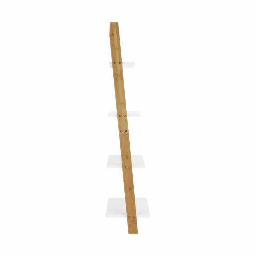 Raft 4 polite din mdf alb si bambus natur Gapa 43x28x129 cm