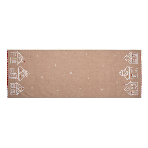 Traversa masa Craciun bumbac multicolor Turta Dulce 50x140 cm