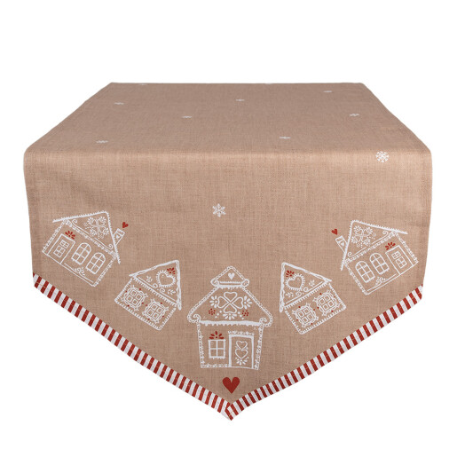 Traversa masa Craciun bumbac multicolor Turta Dulce 50x160 cm