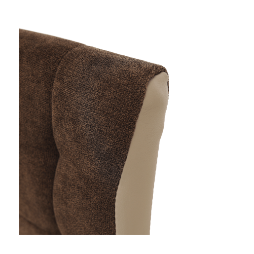 Scaun tapiterie piele ecologica bej textil maro Gerda 42x58x103 cm