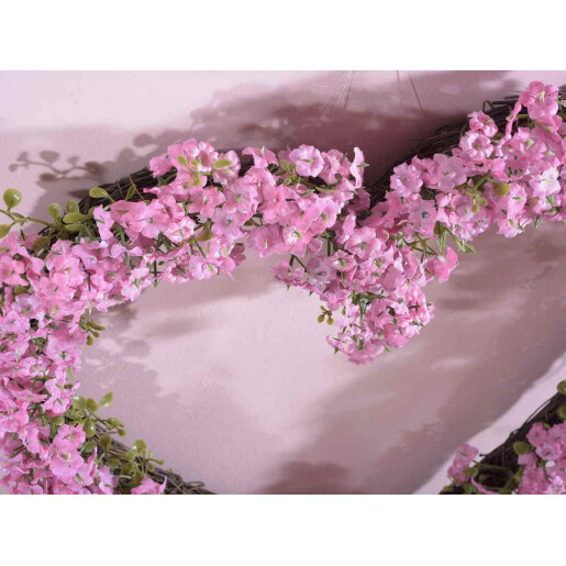 Set 2 coronite decorate cu flori roz 38x39 cm, 21x23 cm