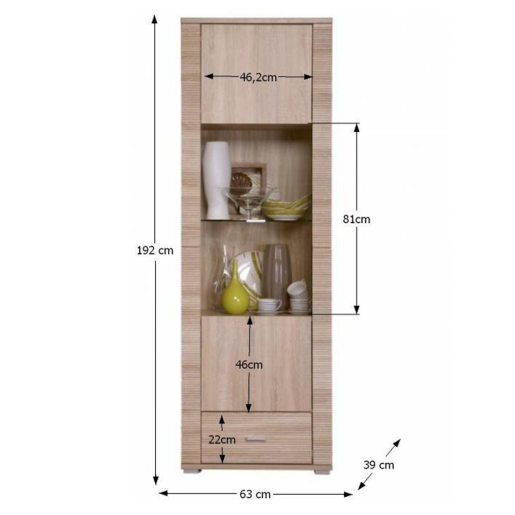 Biblioteca pal maro stejar sonoma Grand 63x39x192 cm