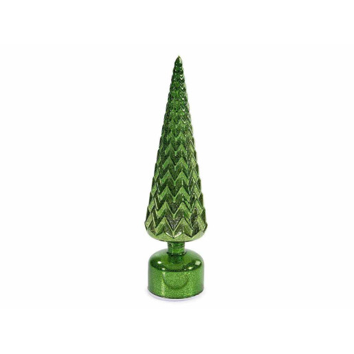 Brad Craciun sticla verde cu led Ø 10 cm x 37,5 H
