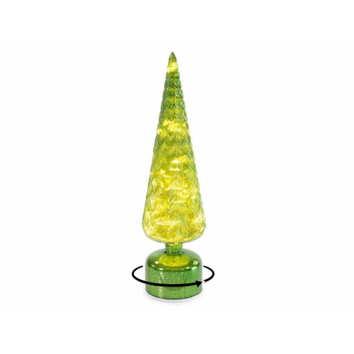 Brad Craciun sticla verde cu led Ø 10 cm x 37,5 H