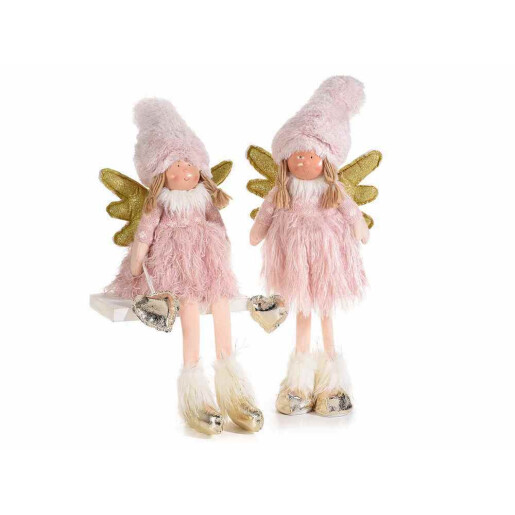 Set 2 figurine Ingeri textil multicolor portelan cm 18 x 11 x 50 H, 20 x 9 x 54 H