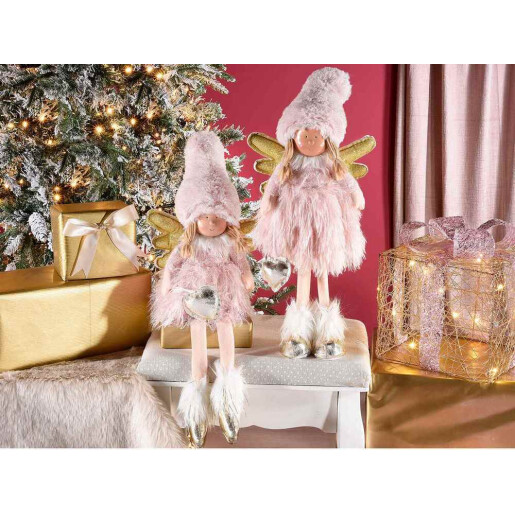 Figurina Inger Girl din portelan si picioare flexibile textil 20x9x31 cm