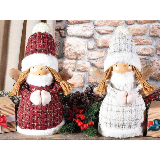 Set 2 figurine Ingeri polirasina textil multicolor 16x10x27 cm
