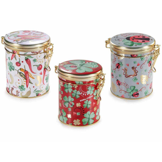 Set 6 borcane metal multicolor Lucky Charm 11.5x9.5x12 cm