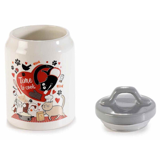 Set 4 borcane ceramica multicolora Pisicute 10x17 cm