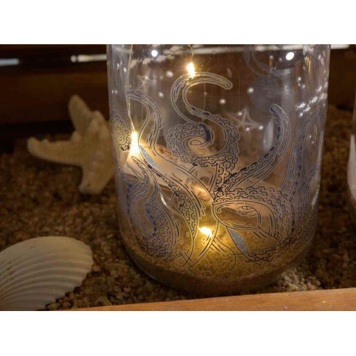 Sticluta decorativa cu led decor Marin III Ø 8 cm x 15 H
