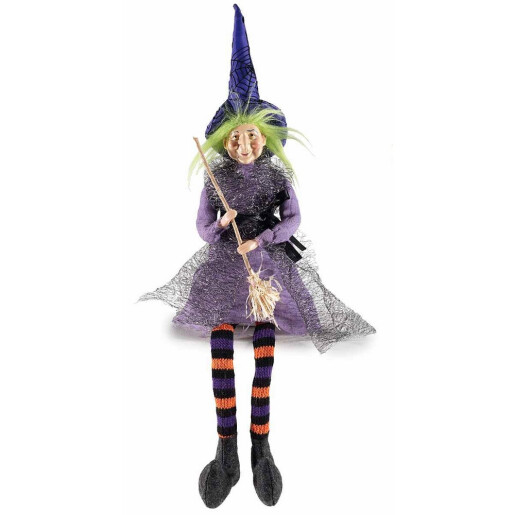Figurina Halloween Vrajitoare Befana polirasina textil cm 9,5x8x48 H
