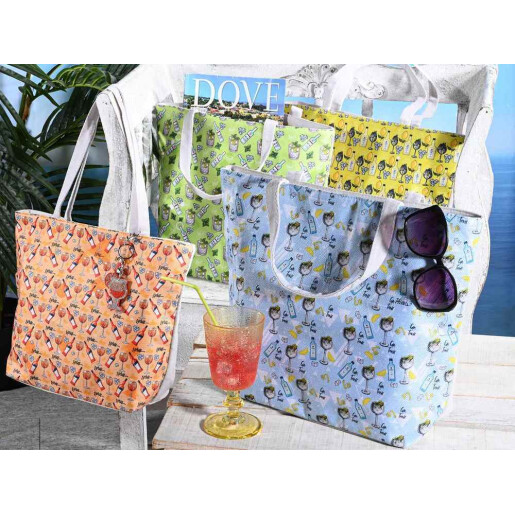 Geanta plaja textil multicolor 43x12,5x57 H