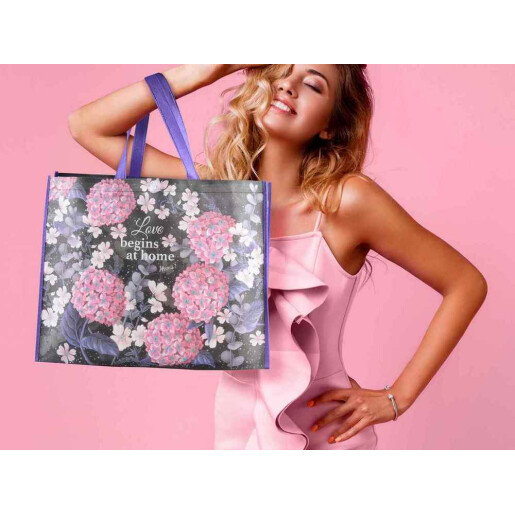 Sacosa cumparaturi poliester multicolor decor Floral II 45x12x55H 