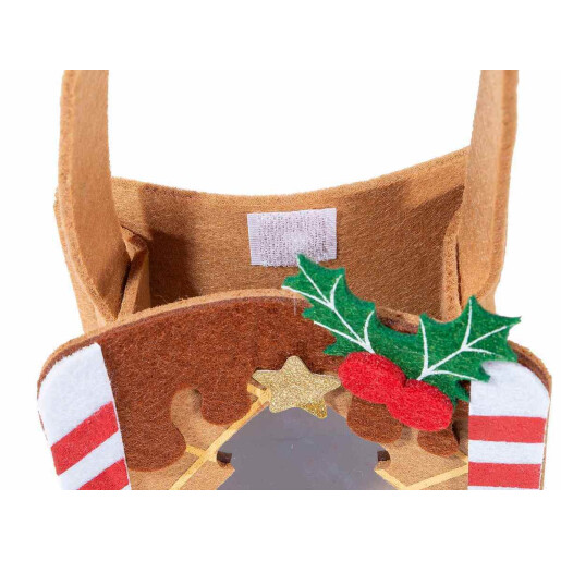 Set 3 gentute Craciun textil multicolor 11x8x26 cm