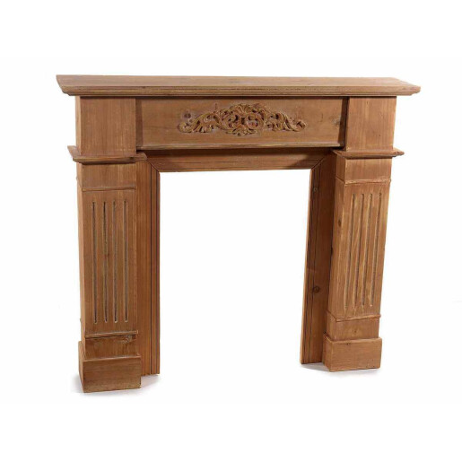 Masca semineu decorativa lemn maro 100x19x85 cm