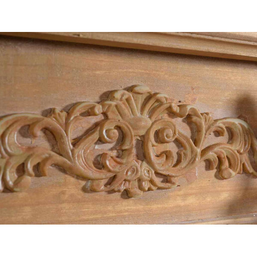 Masca semineu decorativa lemn maro 100x19x85 cm