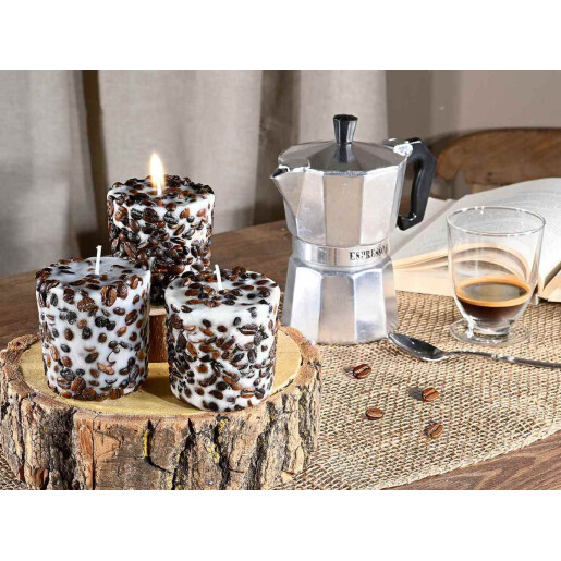 Lumanare parfumata aroma cafea Ø 6 cm x 6,5 H