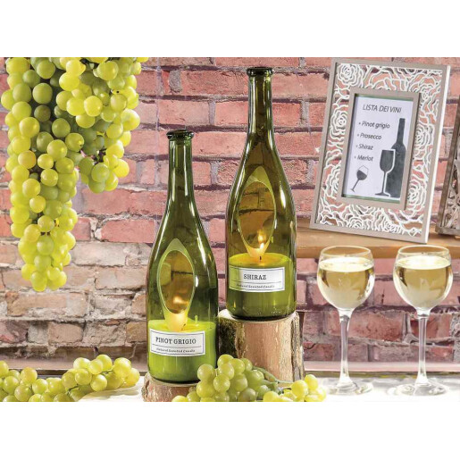Set 2 lumanari parfumate aroma vin Pinot Grigio, Shiraz Ø 8,5 cm x 29 H