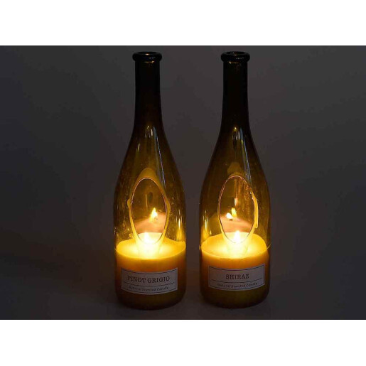 Set 2 lumanari parfumate aroma vin Pinot Grigio, Shiraz Ø 8,5 cm x 29 H