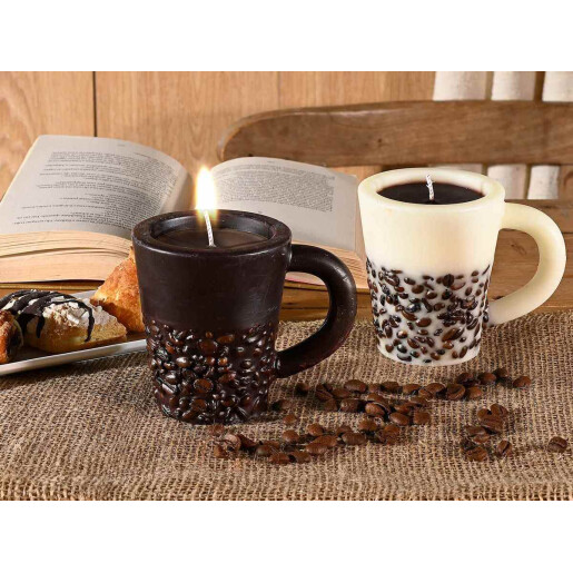 Set 2 lumanari aroma cafea cm 11,5 x 8 x 9,5 H