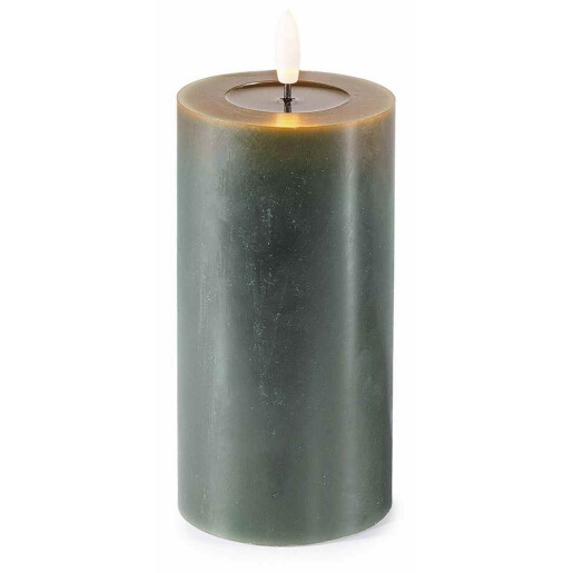 Lumanare ambientala cu led ceara verde Ø 7,5 cm x 17 H
