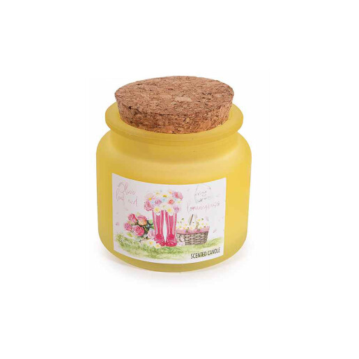 Lumanare parfumata in borcan sticla aroma frunze maslin, Lemongrass Ø 6,5 cm x 6,5 H