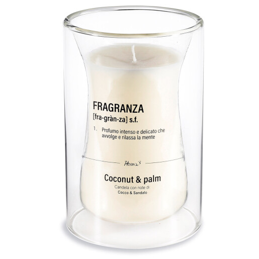 Lumanare parfumata in borcan sticla aroma Cocos, Palmier  Ø 10 cm x 15 H