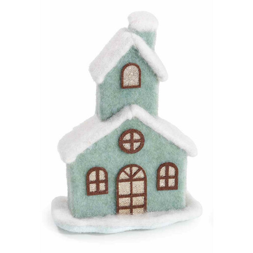 Casuta decorativa Craciun cm 14 x 8 x 18,5 H