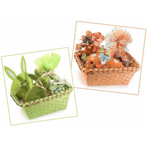 Set 3 cosuri bambus multicolor 27.5x22.5x10 cm