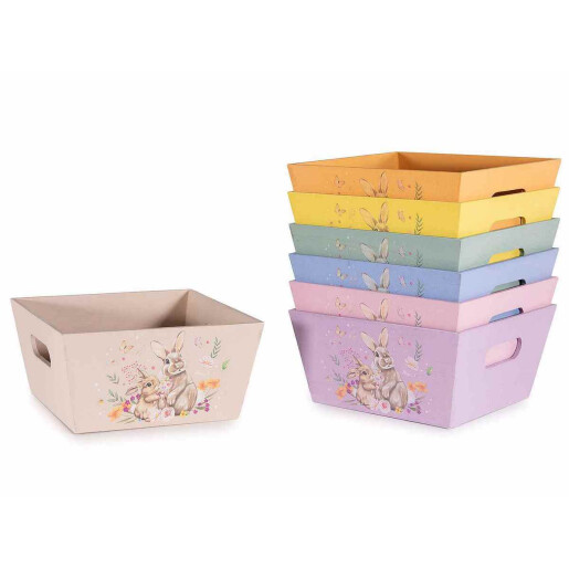 Set 7 cosulete Paste lemn multicolor 16x16x8 cm
