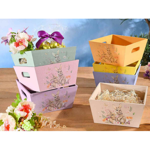Set 7 cosulete Paste lemn multicolor 16x16x8 cm