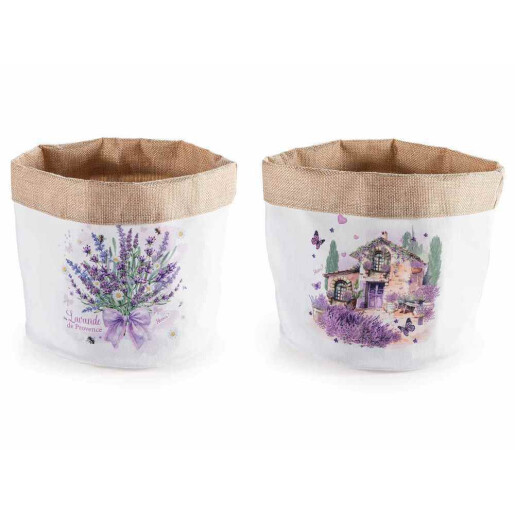 Set 2 cosuri textil multicolor Provensal, Lavanda  Ø 20 cm x 20 H