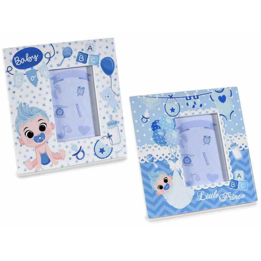 Set 2 rame foto masa ceramica multicolora Baby cm 12 x 12,5 H, 5 x 7,5 H