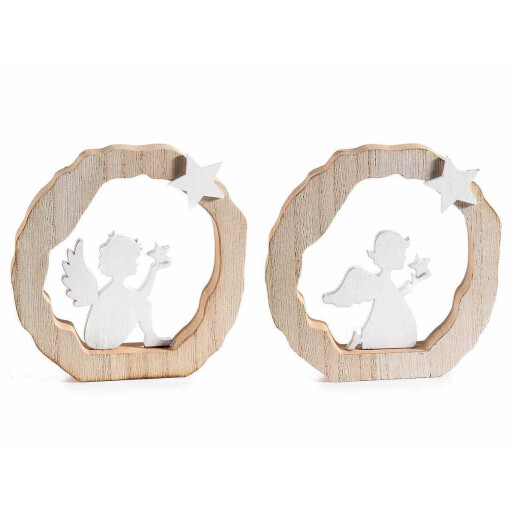 Set 2 decoratiuni Inger lemn 11.5x2x12 cm